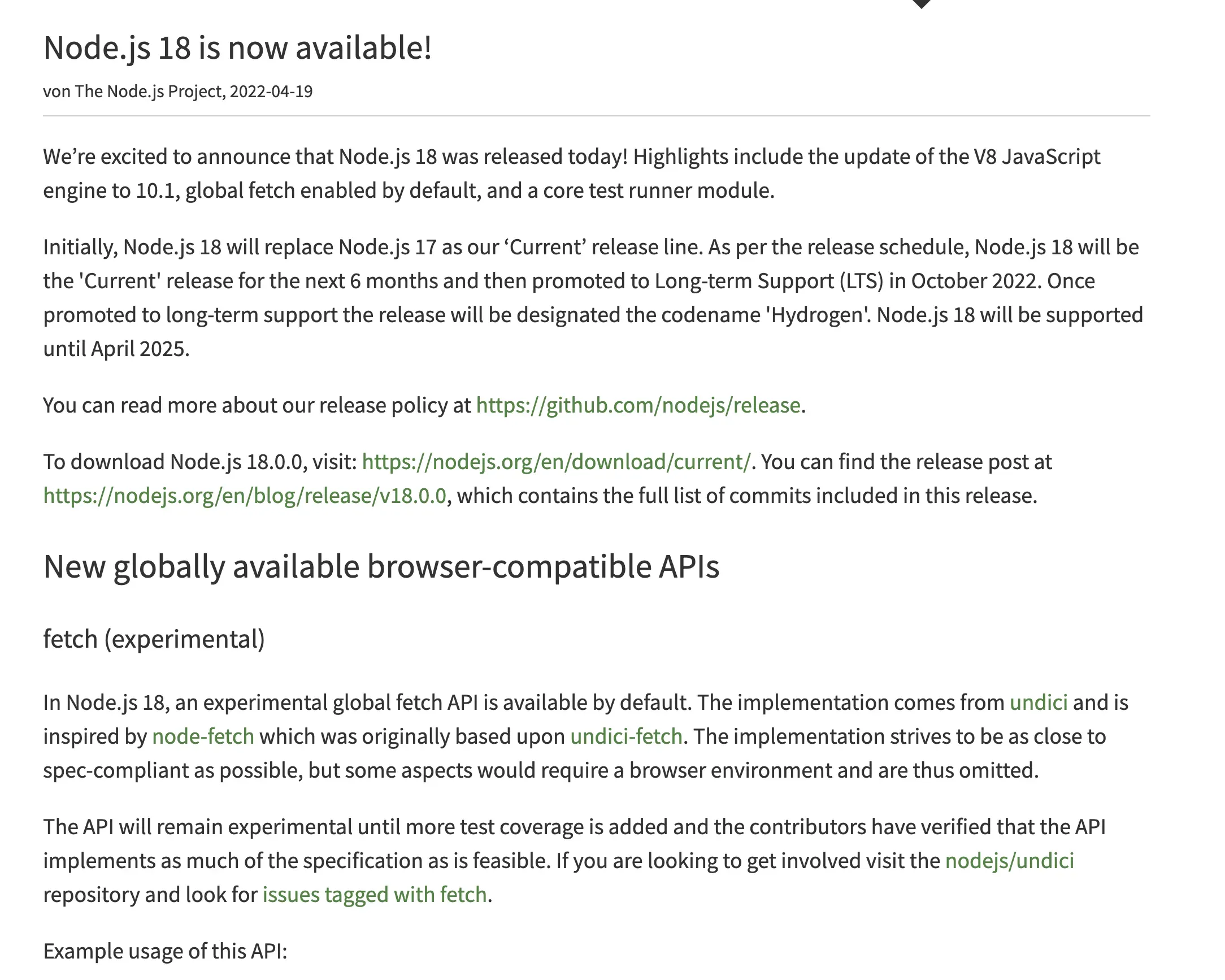 node 18버전에서 fetch가 추가되었다.