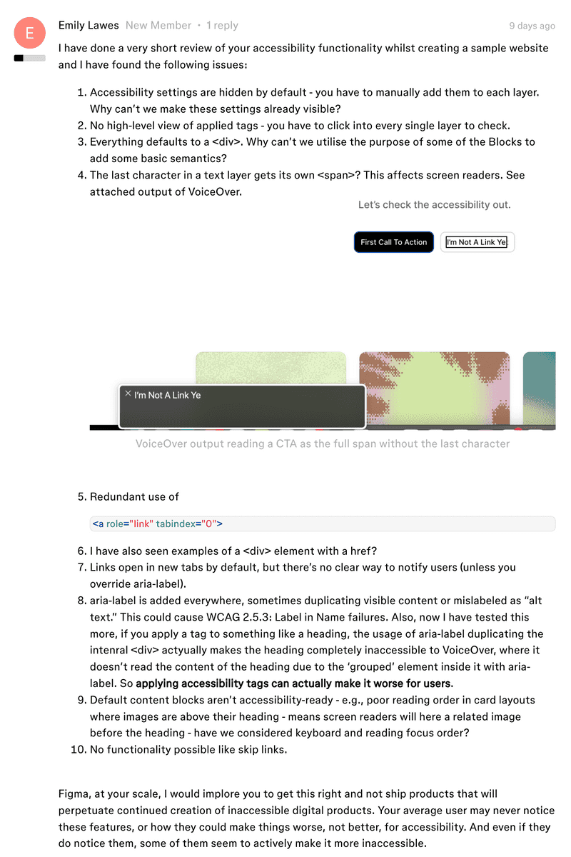 출처: https://forum.figma.com/share-your-feedback-26/config-2025-figma-sites-is-here-let-s-hear-what-you-think-40303?postid=161051#post161051